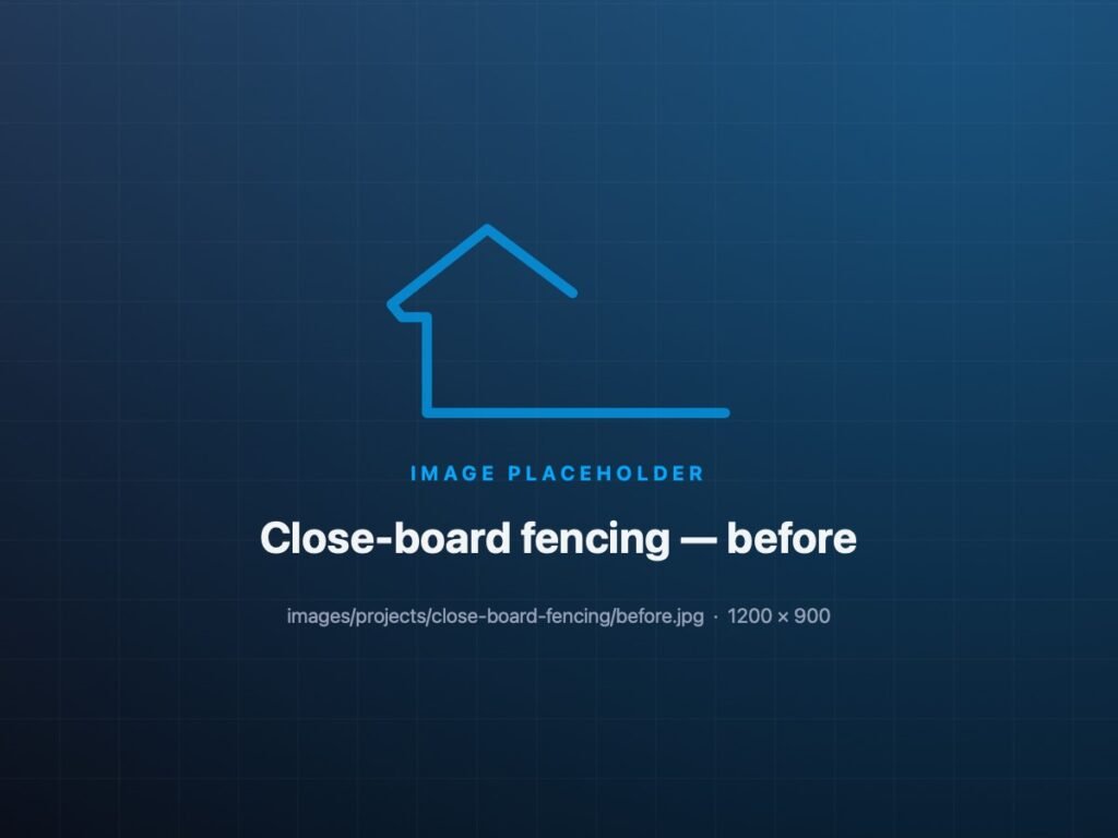 Close-board fencing: before work started
