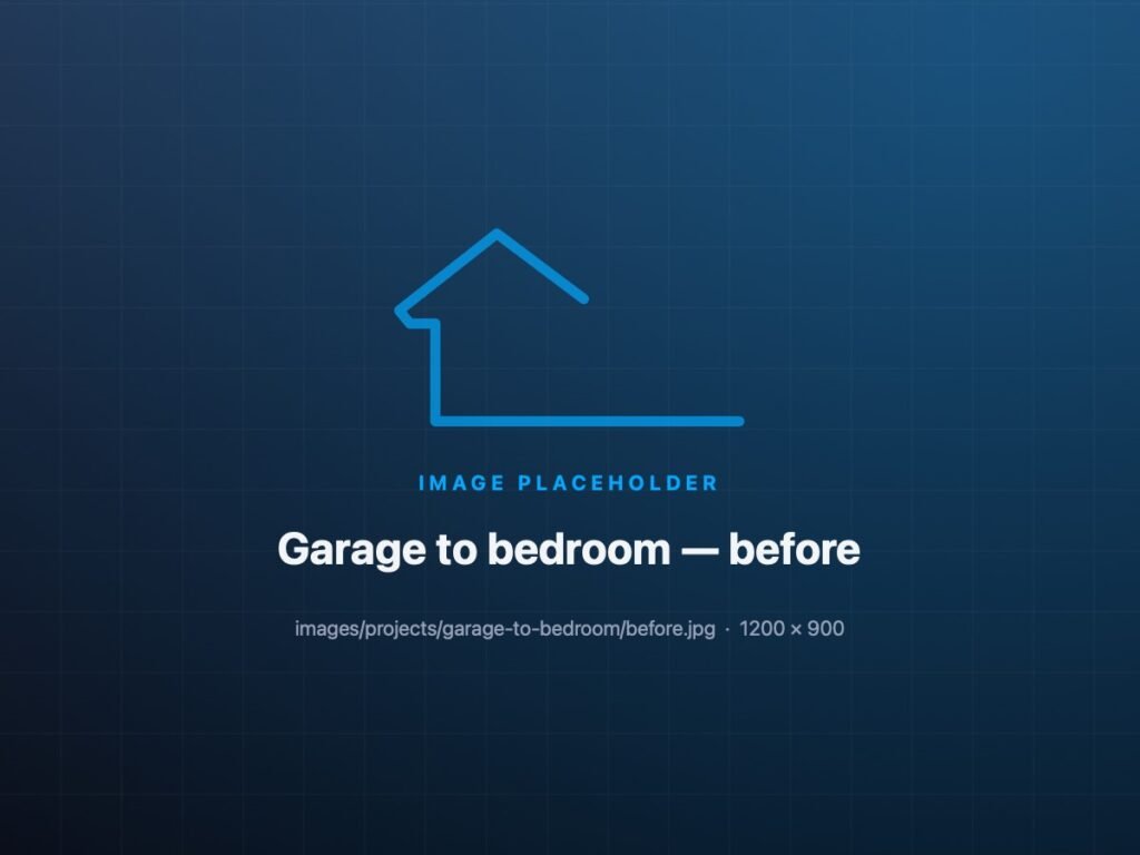 Garage to bedroom: before work started