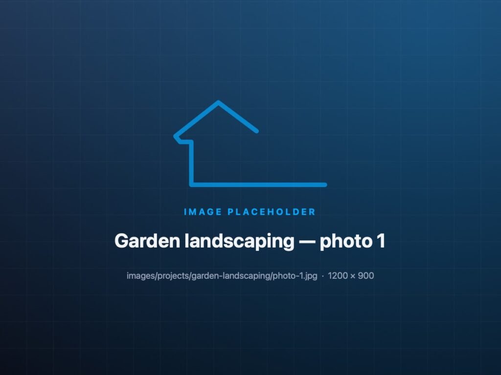 Landscaped garden with lawn and raised beds — photo 1
