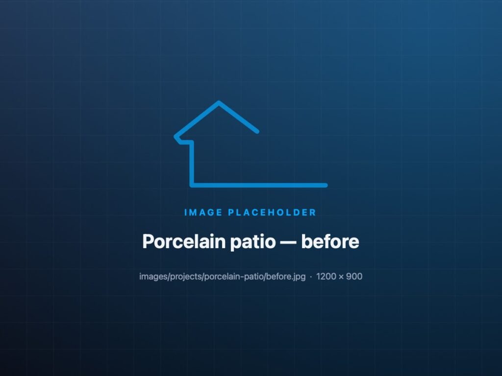 Porcelain patio: before work started