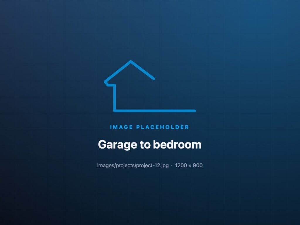 Garage converted into a guest bedroom